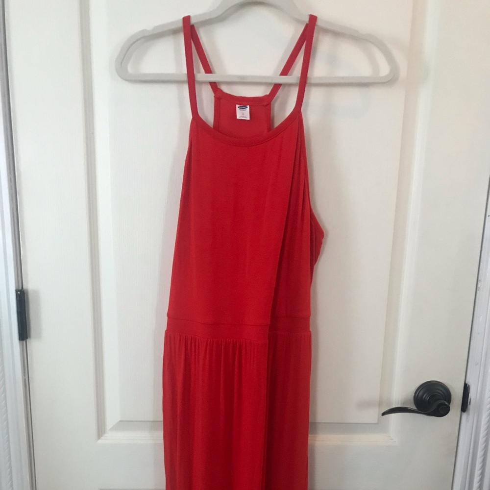 Red Women's Sleeveless Maxi Dress - Casual Summer Style